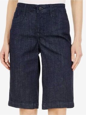 NYDJ Dark Blue Denim Bermudas Sz 2 Stretch Slimming Shorts
